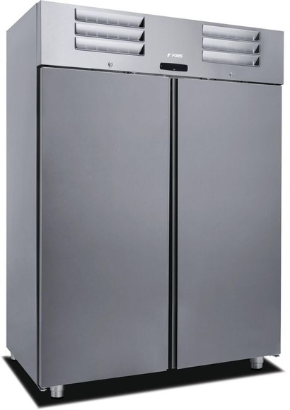 FORS Gastronomie-Gefrierschrank, doppelte Volltür, Edelstahl, GN 2/1 DGFV 1400 ES Edelstahl