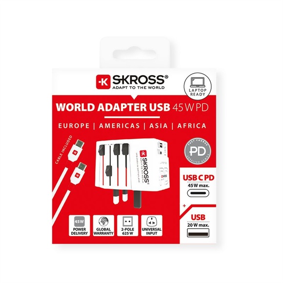 Skross 1302975 Reiseadapter MUV AC45PD