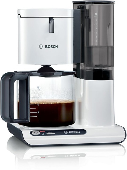 Bosch Haushalt TKA8011 Kaffeemaschine Weiß, Anthrazit Fassungsvermögen Tassen=10 Glaskanne, Warmhaltefunktion