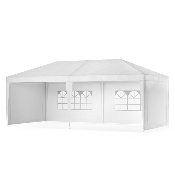 Gartenpavillon Partyzelt 6 x 3 x 2.7 m weiss