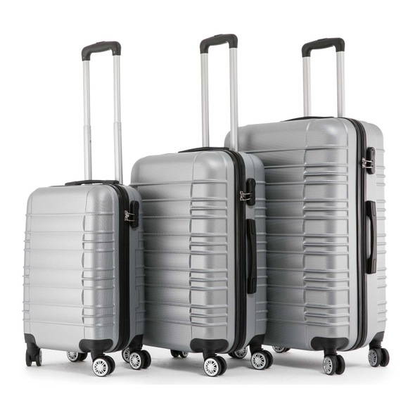 Reisekoffer Hartschalenkoffer 3er SET silber