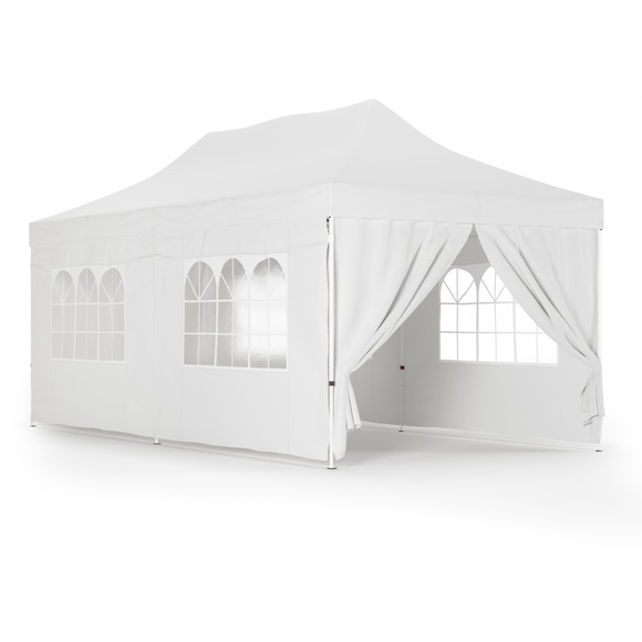 Faltpavillon 6 x 3 m weiss inkl. 4 Seitenwände