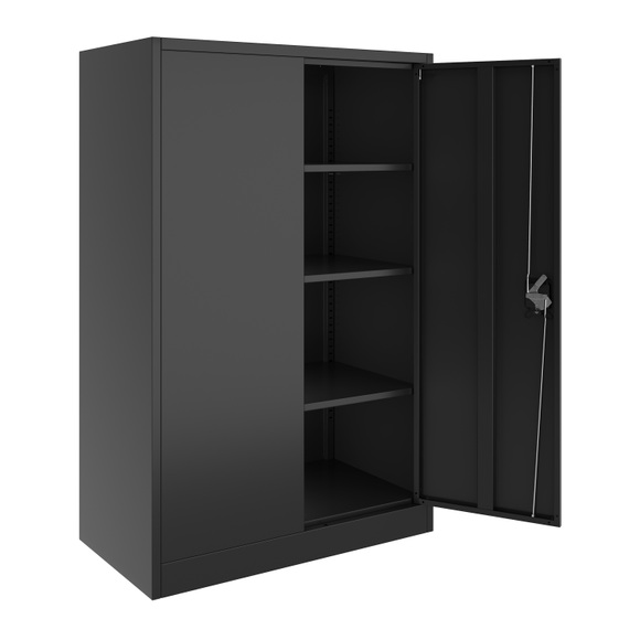 Aktenschrank mit 3 Böden schwarz