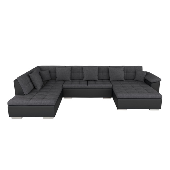 Sofa ARIA rechts grau/schwarz
