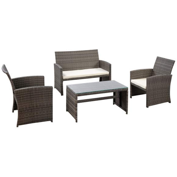 Rattanlounge SAN MARINO grau