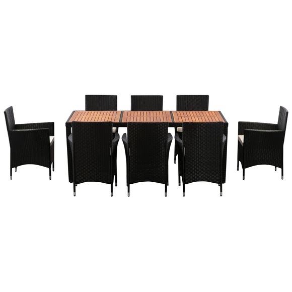 Rattangarnitur PISA: 1 Tisch + 8 Stühle
