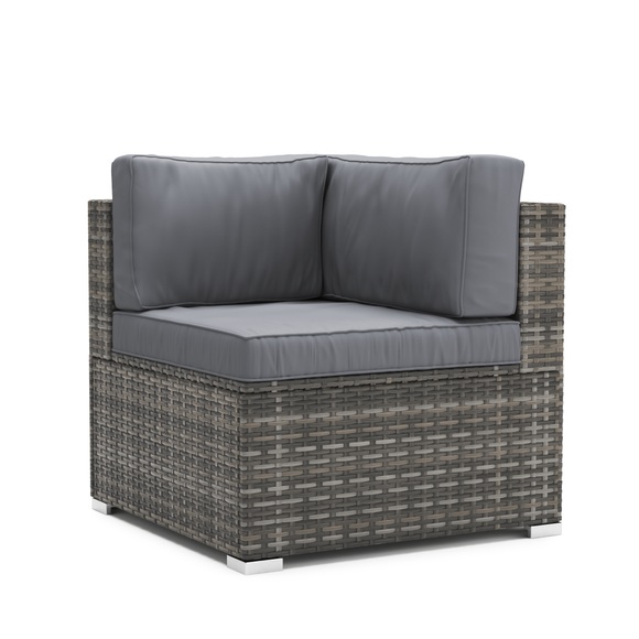Eckteil Rattanlounge KRETA grau / anthrazit