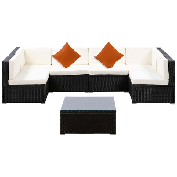 Rattanlounge RAVENNA schwarz