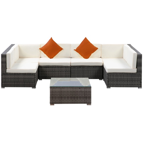 Rattanlounge RAVENNA grau