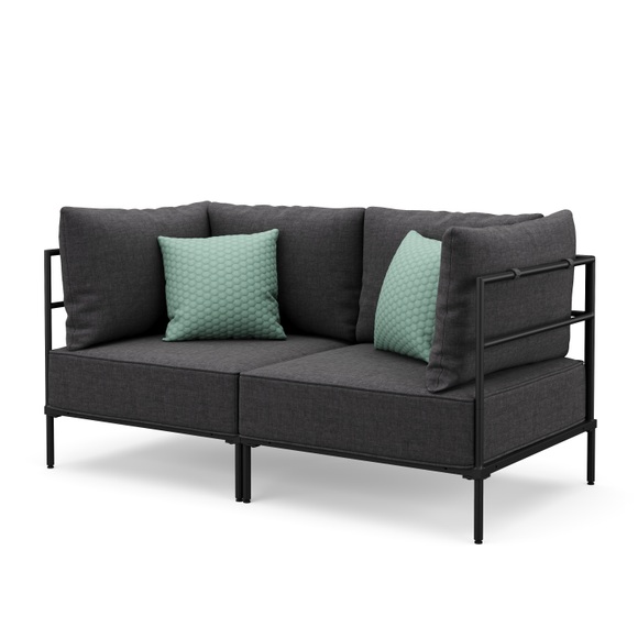 Sofa ETHAN 2-Sitzer anthrazit