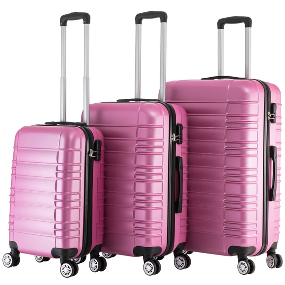Reisekoffer Hartschalenkoffer 3er SET pink