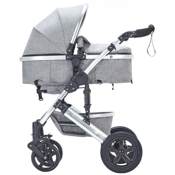 Kinderwagen COZY 2 in 1 grau / silber