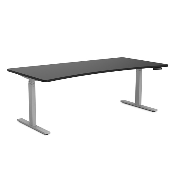 Stehpult elektrisch PREMIUM schwarz/grau 200 x 92 cm