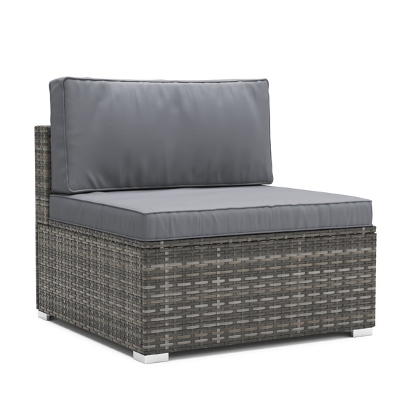 Mittelteil Rattanlounge LINDOS grau / anthrazit