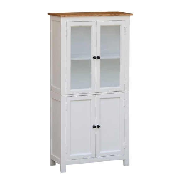 Schrank Vitrine Holz KATHRINE 75 x 150 cm