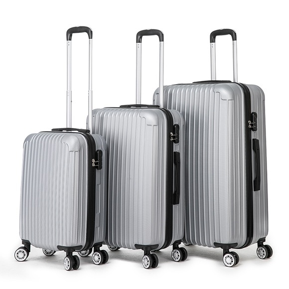Reisekoffer Hartschalenkoffer LINN 3er Set silber