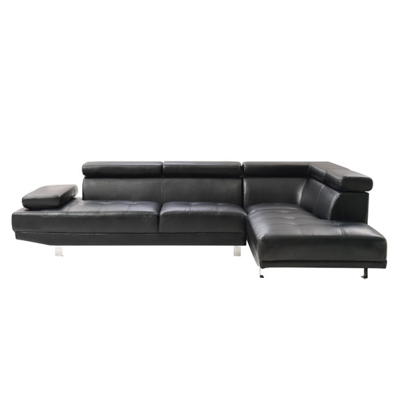 Ecksofa PHILIP rechts schwarz