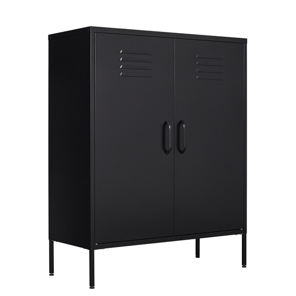 Kommode Metall KLAUS 80 x 101 cm schwarz
