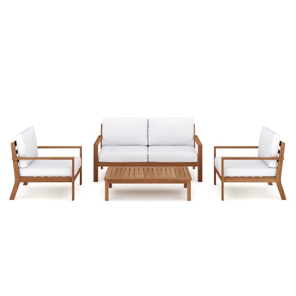 Lounge Holz BIBIONE natur/weiss
