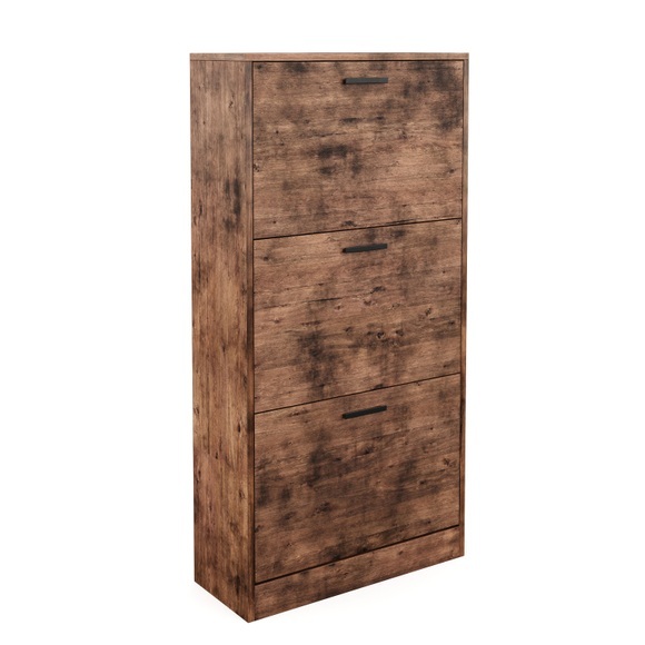 Schuhschrank mit 3 Kippfächer Vintage BONITA 60 x 120 cm
