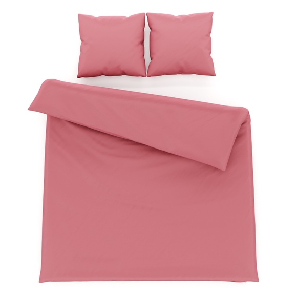 Bettwäsche 3-teilig 65 x 65 cm + 200 x 210 cm altrosa