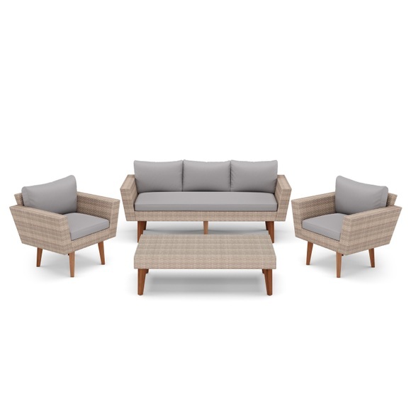 Lounge Rattan EVORA beige/grau