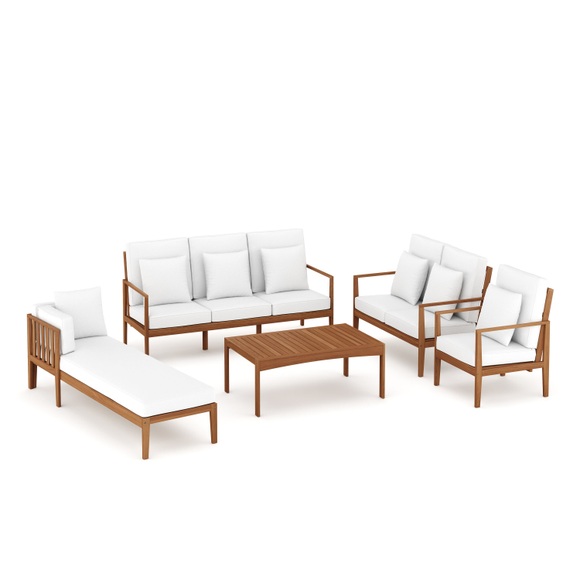 Lounge Holz PADUA natur/creme