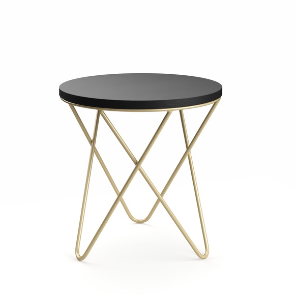 Beistelltisch BLAKE rund 43 x 48 cm gold/schwarz