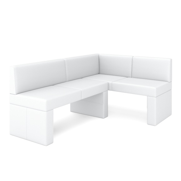 Eckbank Leder ERIKA 205 x 140 cm rechts weiss