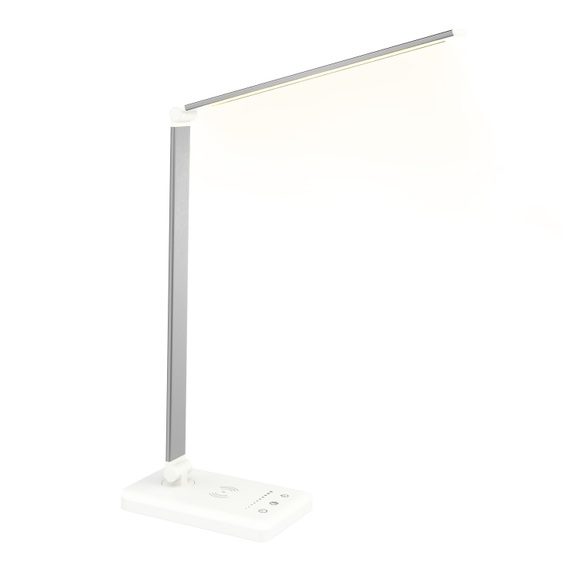 LED Tischlampe LUX mit Wireless Charger weiss