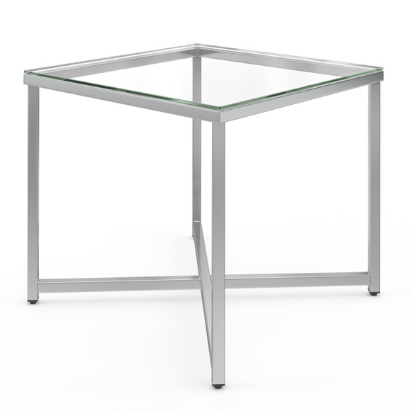 Beistelltisch Glas RUFIN 50 x 50 x 45 cm silber