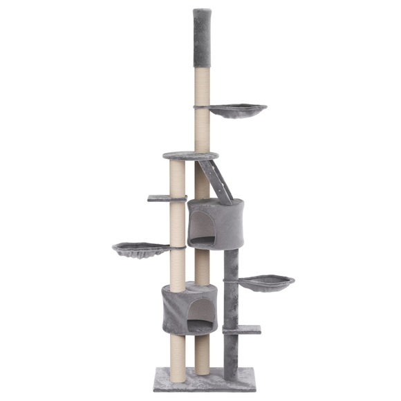 Katzenbaum deckenhoch 230 - 265 cm grau