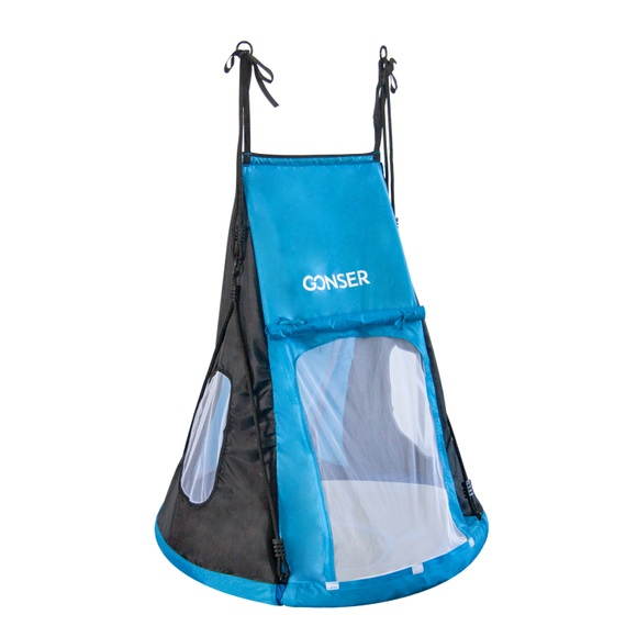 Zelt für Nestschaukel 100 cm blau/schwarz