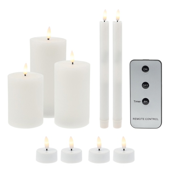 LED Kerzen Set 9-teilig weiss