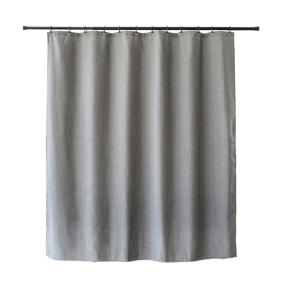 Duschvorhang 182 x 182 cm Leinen grau