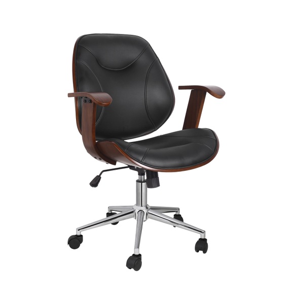 Bürostuhl Leder GATSBY braun/schwarz
