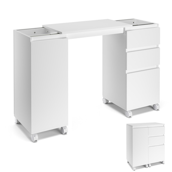 Schreibtisch ausziehbar GREYSON weiss