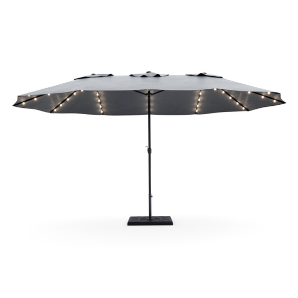 Doppel-Sonnenschirm OZE mit LED 460 x 270 cm anthrazit