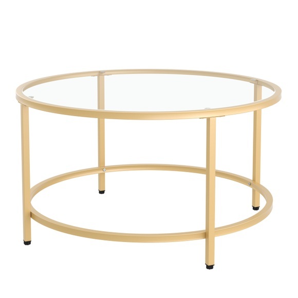 Beistelltisch Glas TYRO rund gold