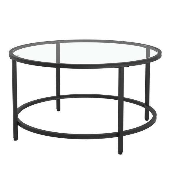 Beistelltisch Glas TYRO rund schwarz