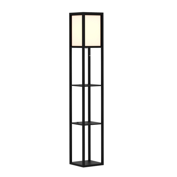 Stehlampe ENLITE mit Regal schwarz