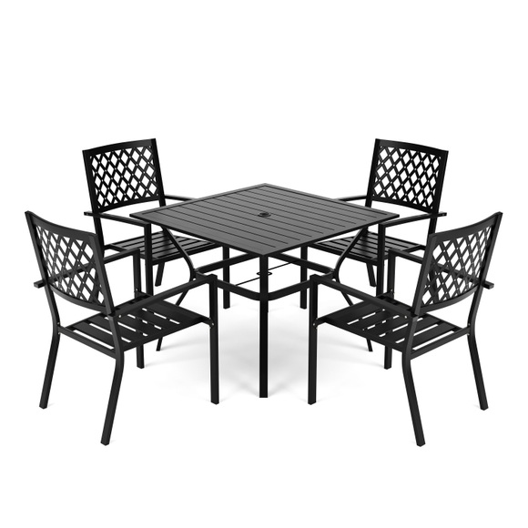 Gartenmöbel Set FREDERICO 5-teilig schwarz