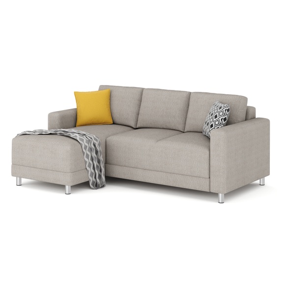 Ecksofa ERIN links grau/beige