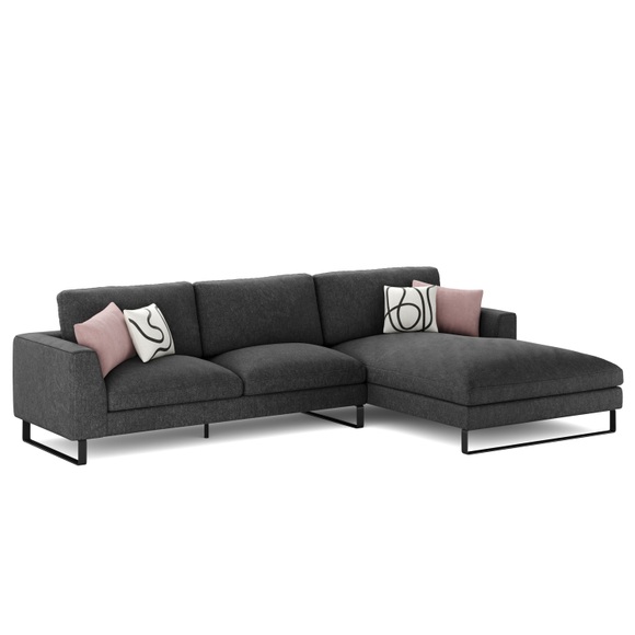 Ecksofa THILO rechts anthrazit