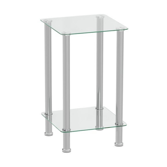 Beistelltisch Glas JUNIPER 39 x 39 x 77 cm silber