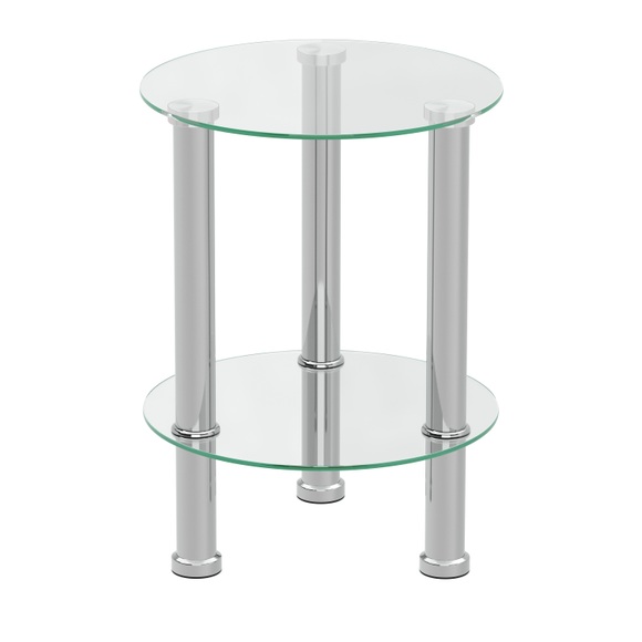 Beistelltisch Glas JUNIPER rund 35 x 47 cm silber