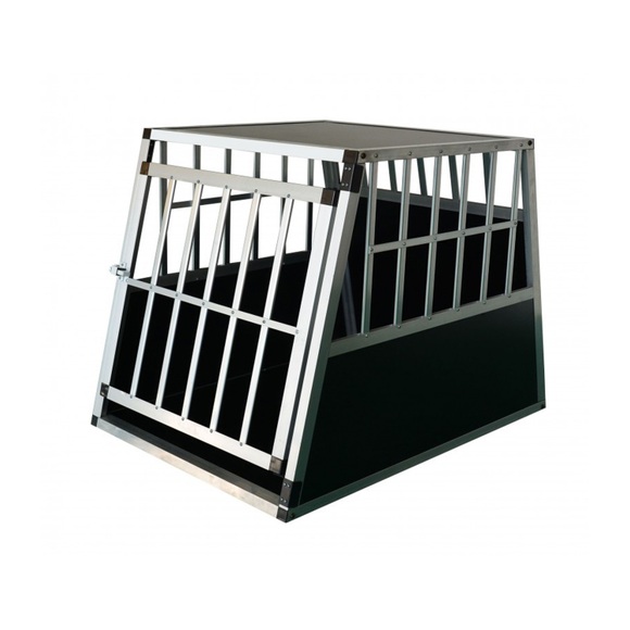 Alu Hundebox geneigte Rückseite gross schwarz