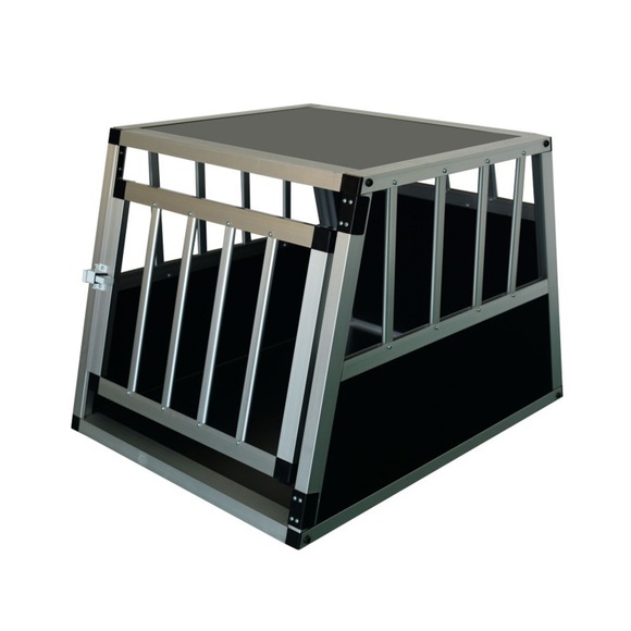 Alu Hundebox geneigte Rückseite klein schwarz