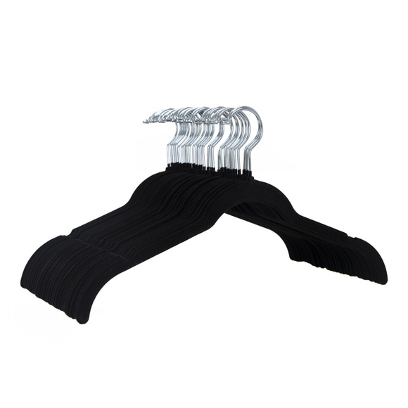 Kleiderbügel Hemdbügel Samt schwarz 30er Set