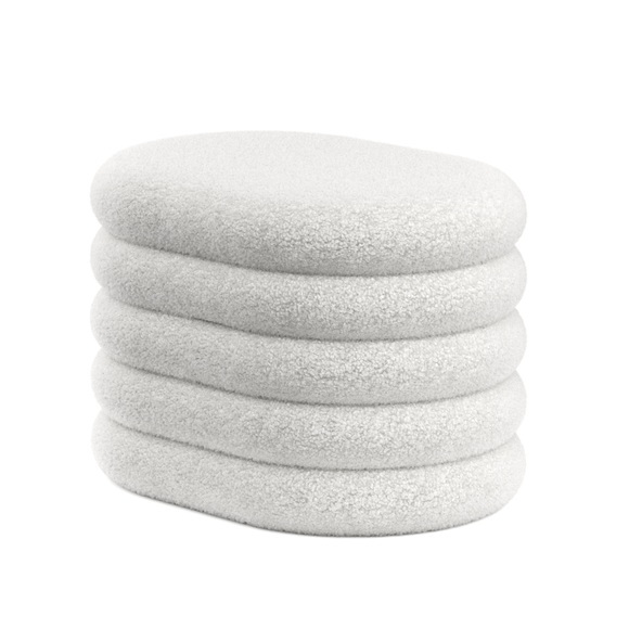 Sitzhocker Teddy PILL mit Stauraum 59 x 45 x 40 cm weiss